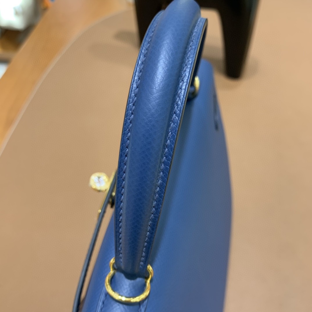 Hermès（爱马仕）Kelly 凯莉包 Epsom 深邃蓝 金扣 25cm
