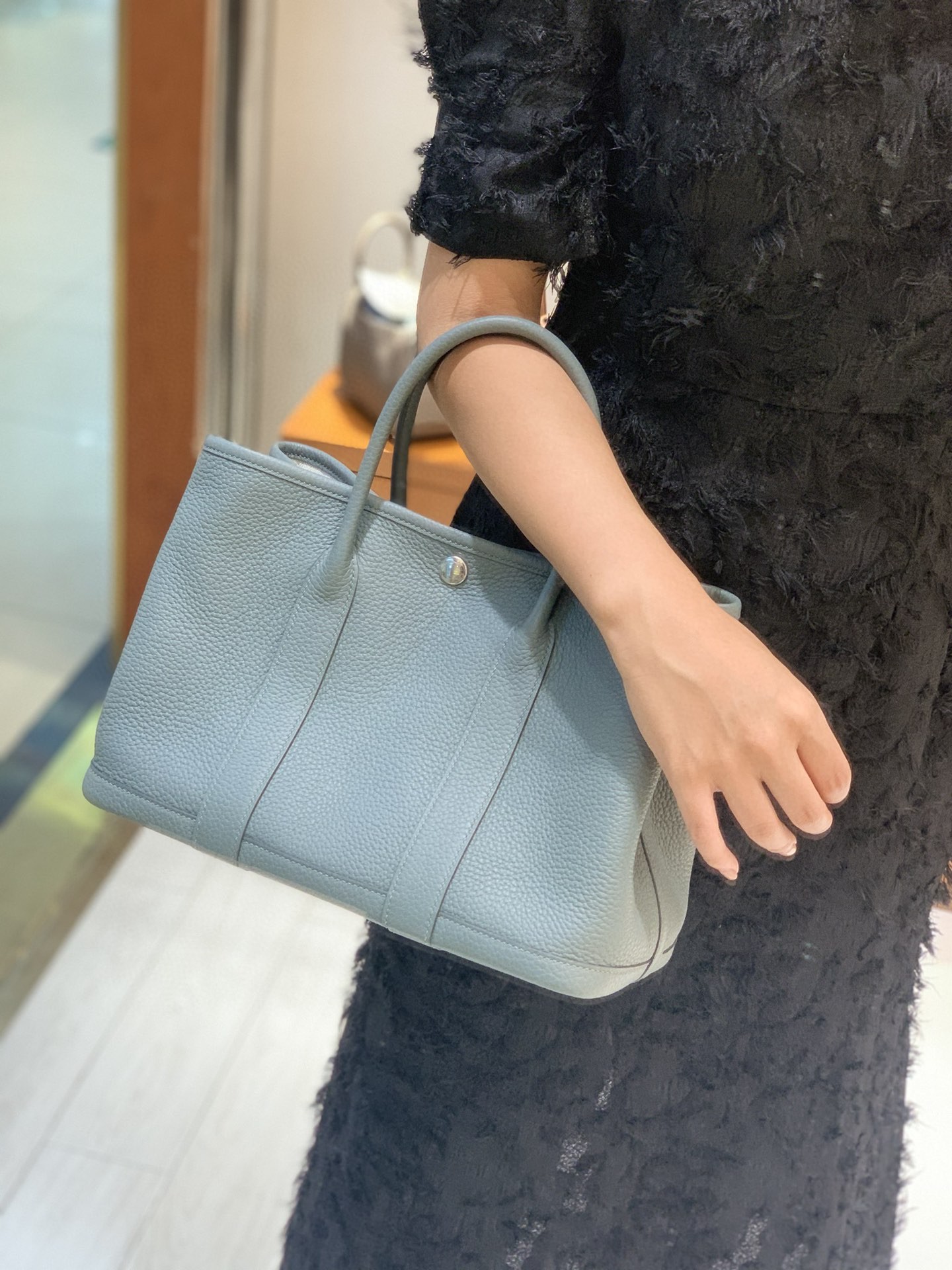 Hermès（爱马仕）Garden Party 花园包 TC 杏仁绿 银扣 30cm