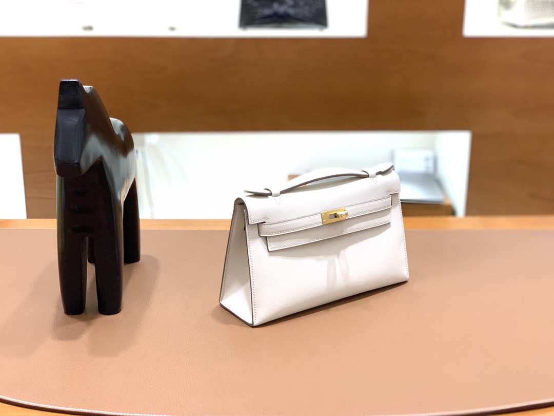 Hermès（爱马仕）mini Kelly 迷你凯莉 swift 奶昔白 金扣 22