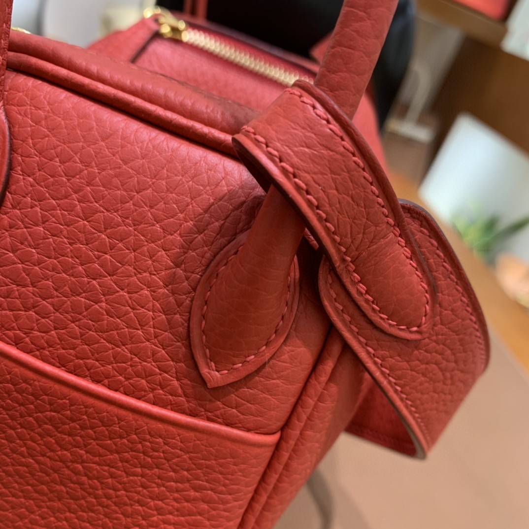 Hermès（爱马仕）minilindy 迷你琳迪 TC 番茄红 金扣