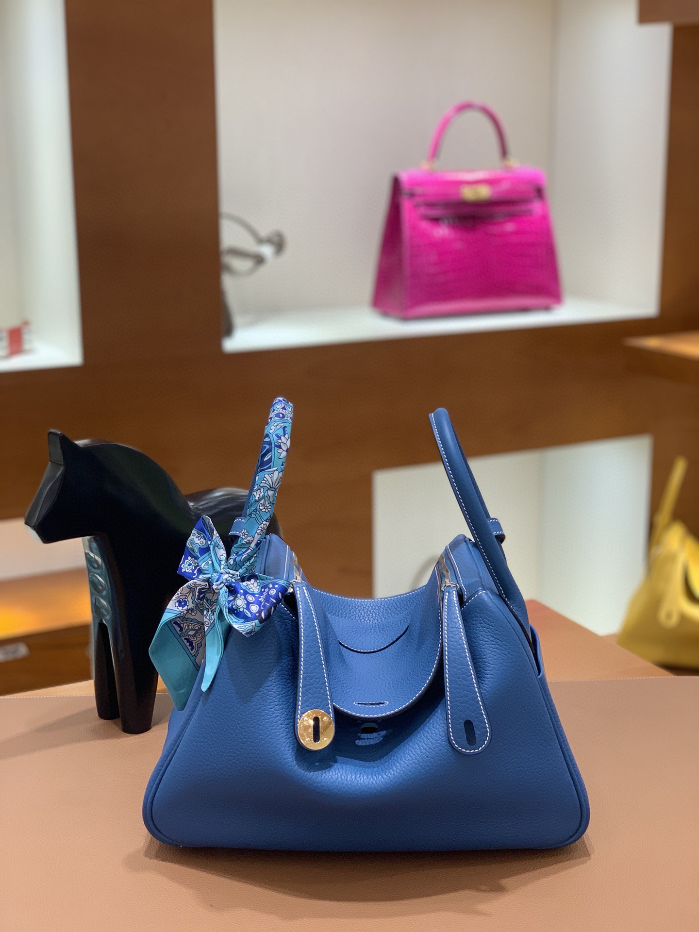 Hermès（爱马仕）Lindy 琳迪包 TC 牛仔蓝 银扣 30cm