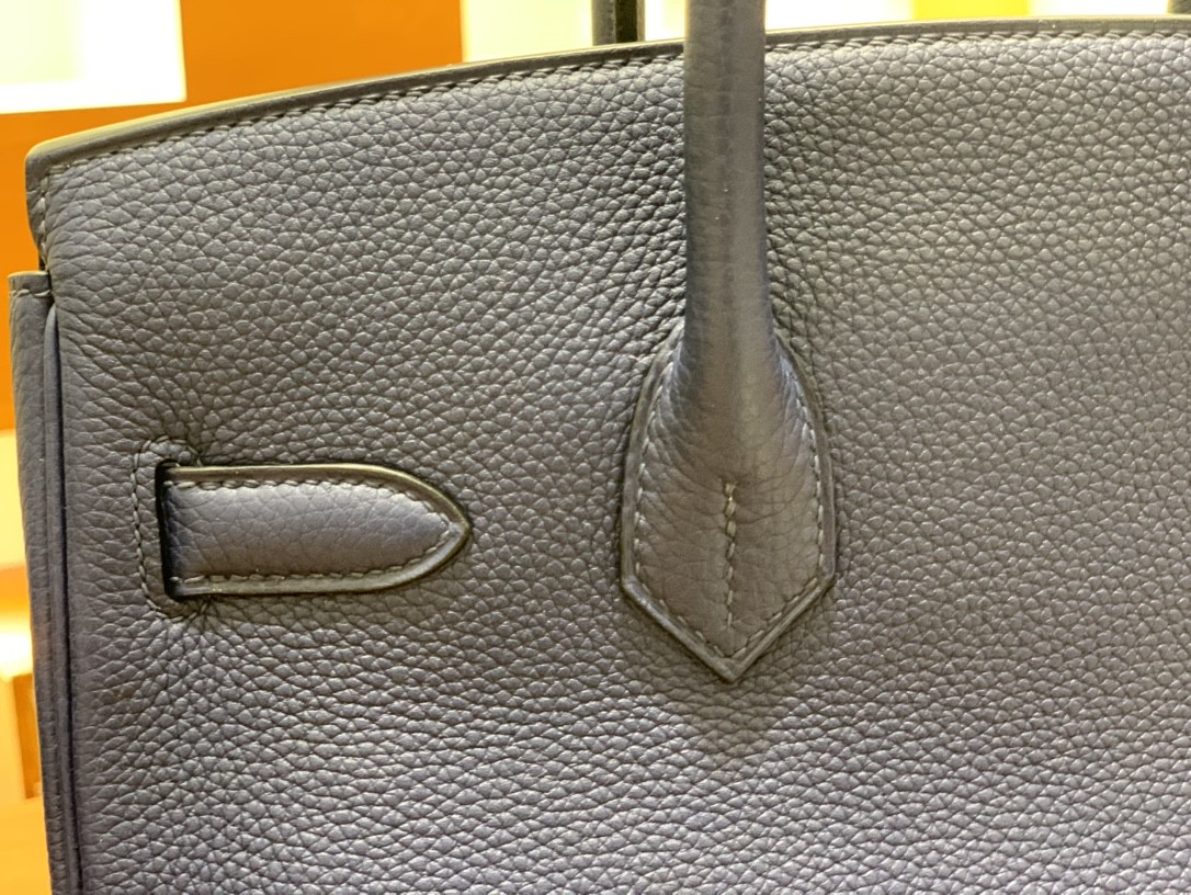 Hermès（爱马仕）Birkin 铂金包 Togo CK75 宝石蓝 金扣 30cm