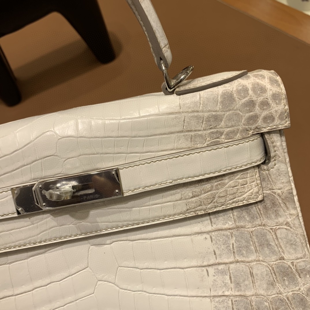 Hermès（爱马仕）Kelly 凯莉包 尼罗鳄 喜马拉雅 28 银扣