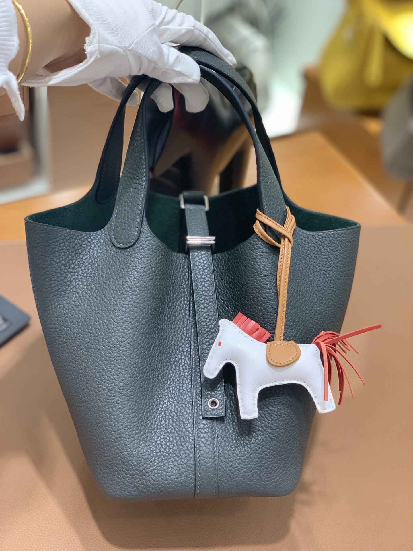 Hermès（爱马仕）Picotin 菜篮子 TC 6O松柏绿 18cm 银扣 现货