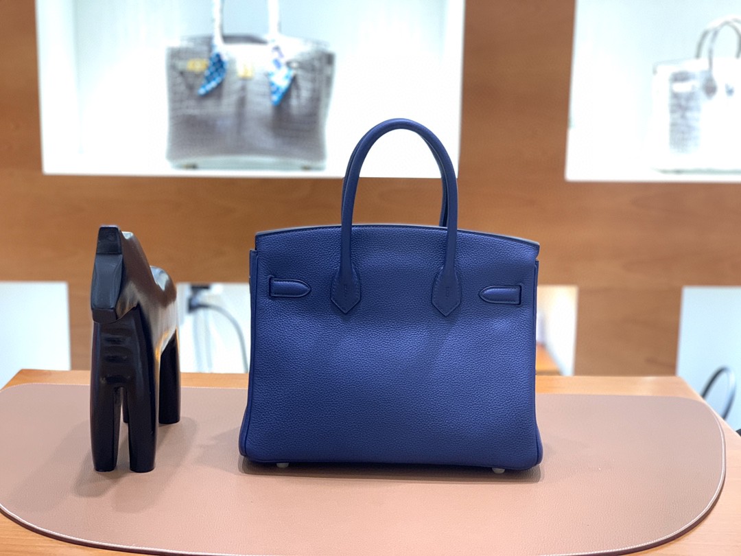 Hermès（爱马仕）Birkin 铂金包 Togo CK75 宝石蓝 金扣 30cm