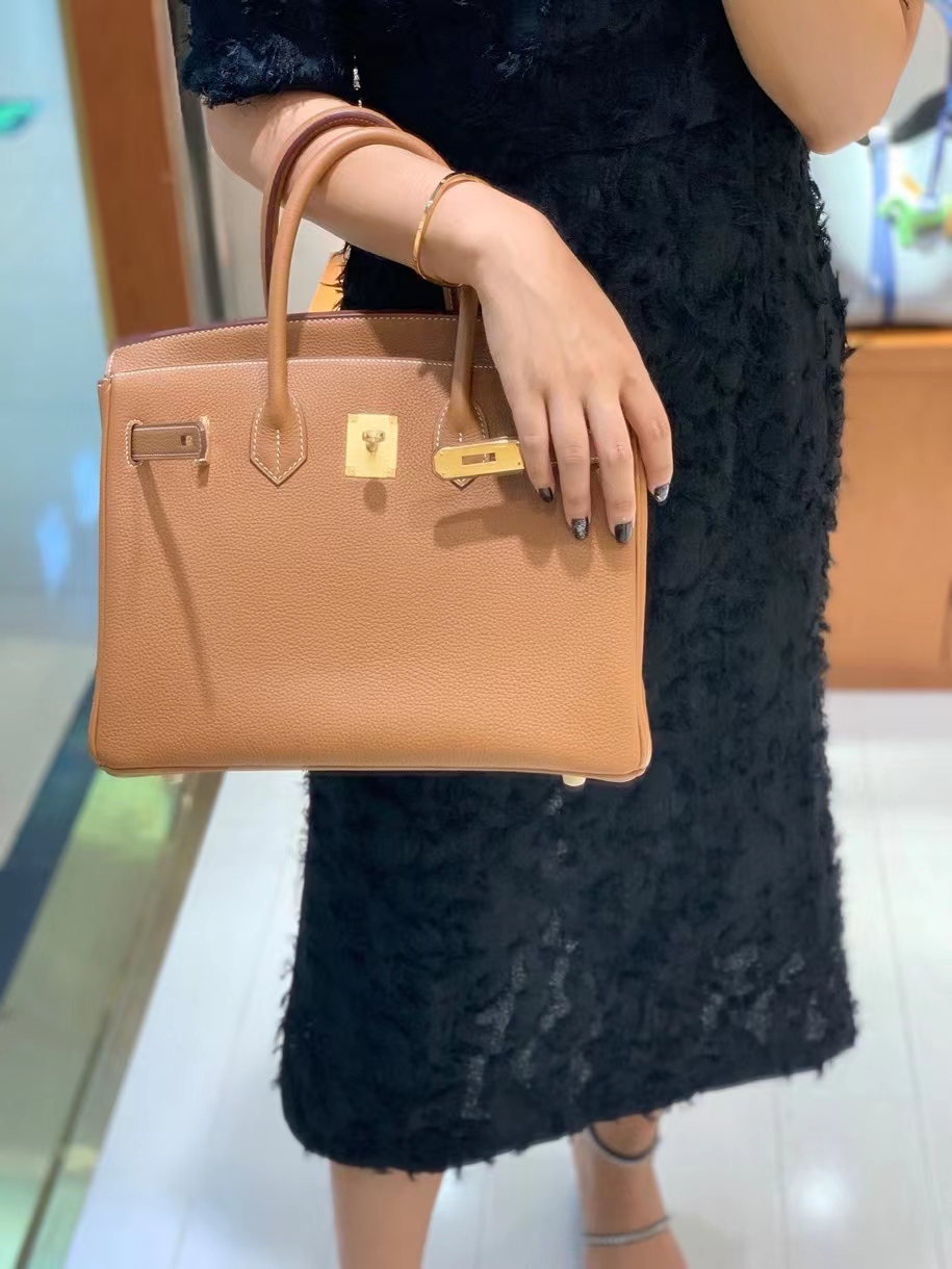 Hermès（爱马仕） Birkin 铂金包 金棕色 togo 金扣 30cm 现货