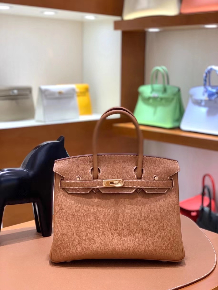 Hermès（爱马仕） Birkin 铂金包 金棕色 togo 金扣 30cm 现货