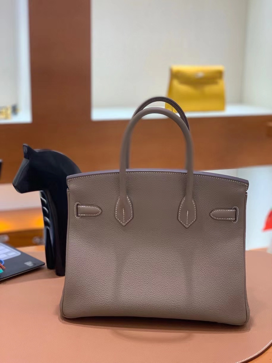 Hermès（爱马仕） Birkin 铂金包 togo 大象灰 金扣 30cm 现货