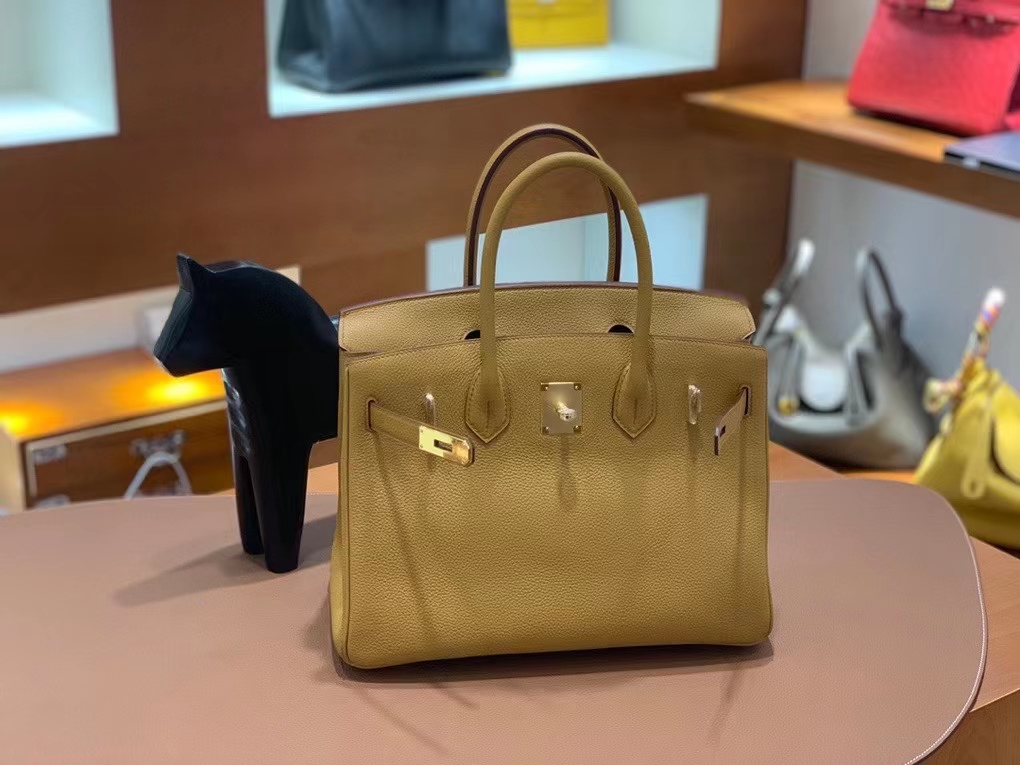 Hermès（爱马仕） Birkin 铂金包 芝麻色 togo 金扣 30cm 现货