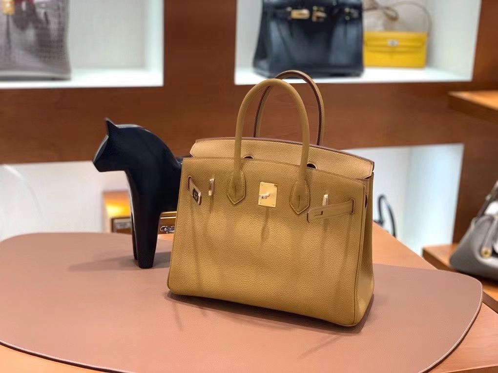 Hermès（爱马仕） Birkin 铂金包 芝麻色 togo 金扣 30cm 现货