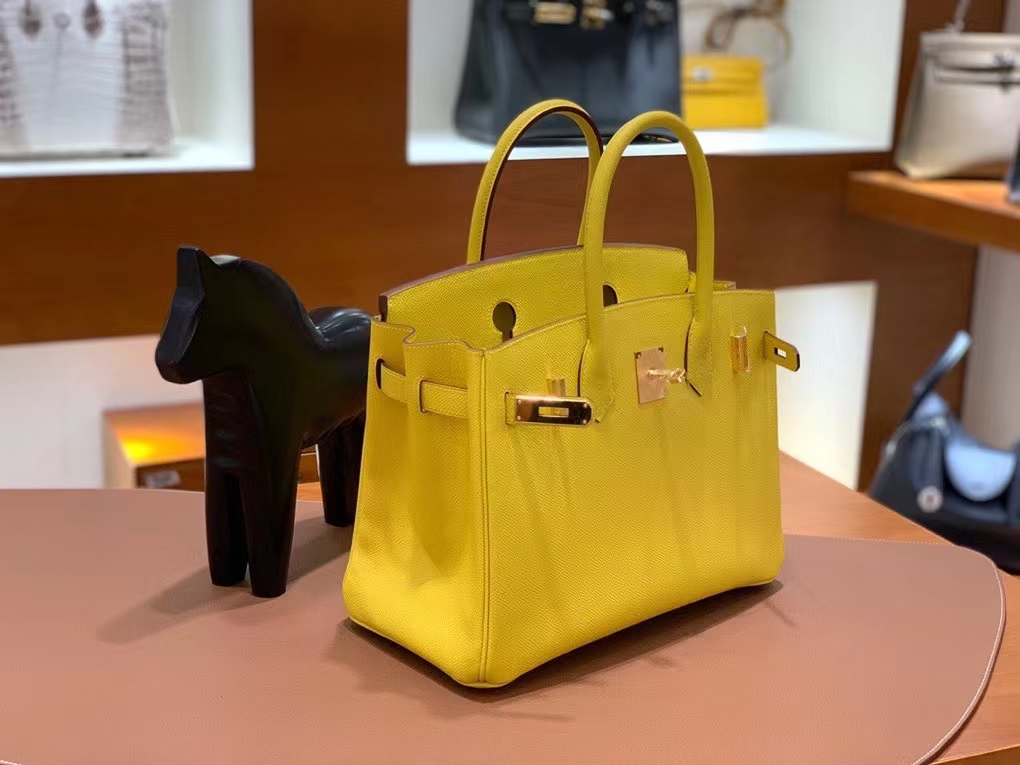 Hermès（爱马仕）Birkin 铂金包 Epsom 那不勒斯黄 金扣 30cm