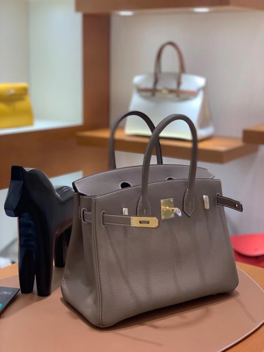 Hermès（爱马仕） Birkin 铂金包 togo 大象灰 金扣 30cm 现货