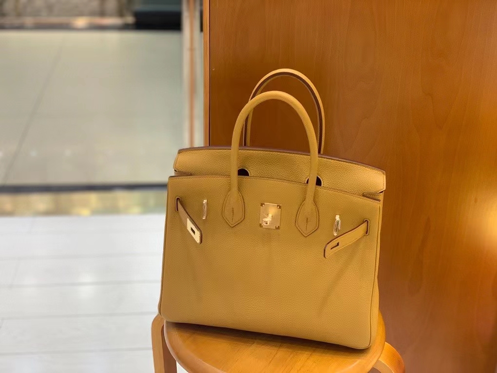 Hermès（爱马仕） Birkin 铂金包 芝麻色 togo 金扣 30cm 现货