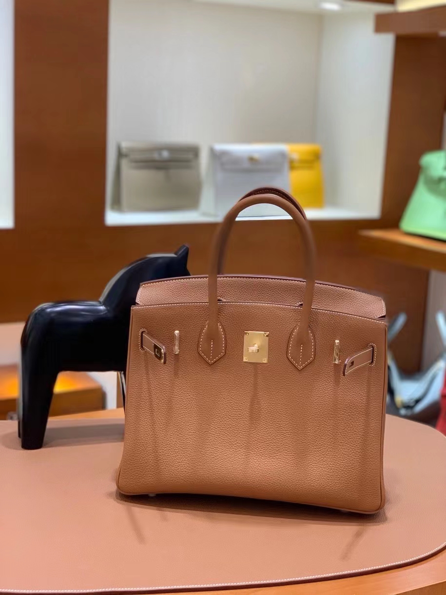 Hermès（爱马仕） Birkin 铂金包 金棕色 togo 金扣 30cm 现货