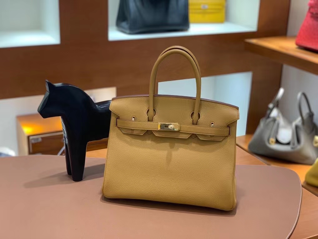Hermès（爱马仕） Birkin 铂金包 芝麻色 togo 金扣 30cm 现货