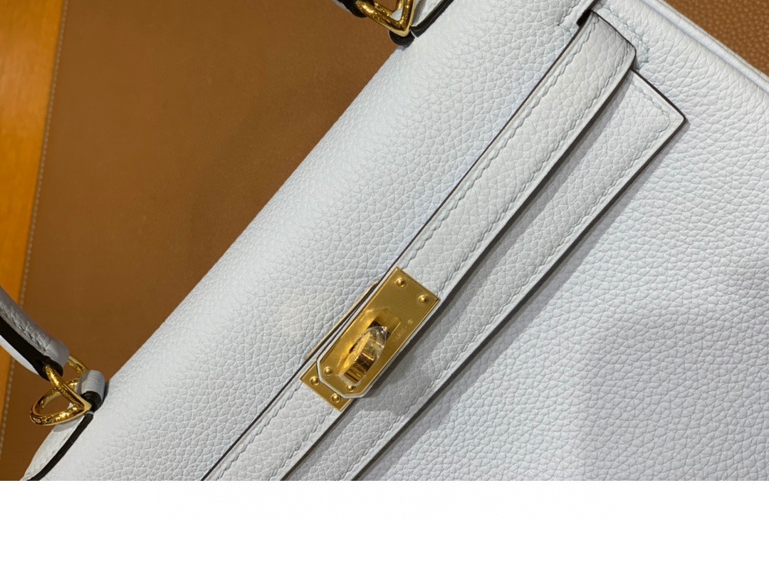Hermès（爱马仕）Kelly 凯莉包 Togo T0 雾霾蓝 金扣 25cm