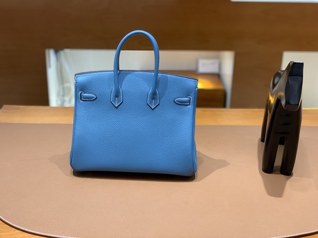 Hermès（爱马仕）Birkin 铂金包 Togo 牛仔蓝 金扣 25cm