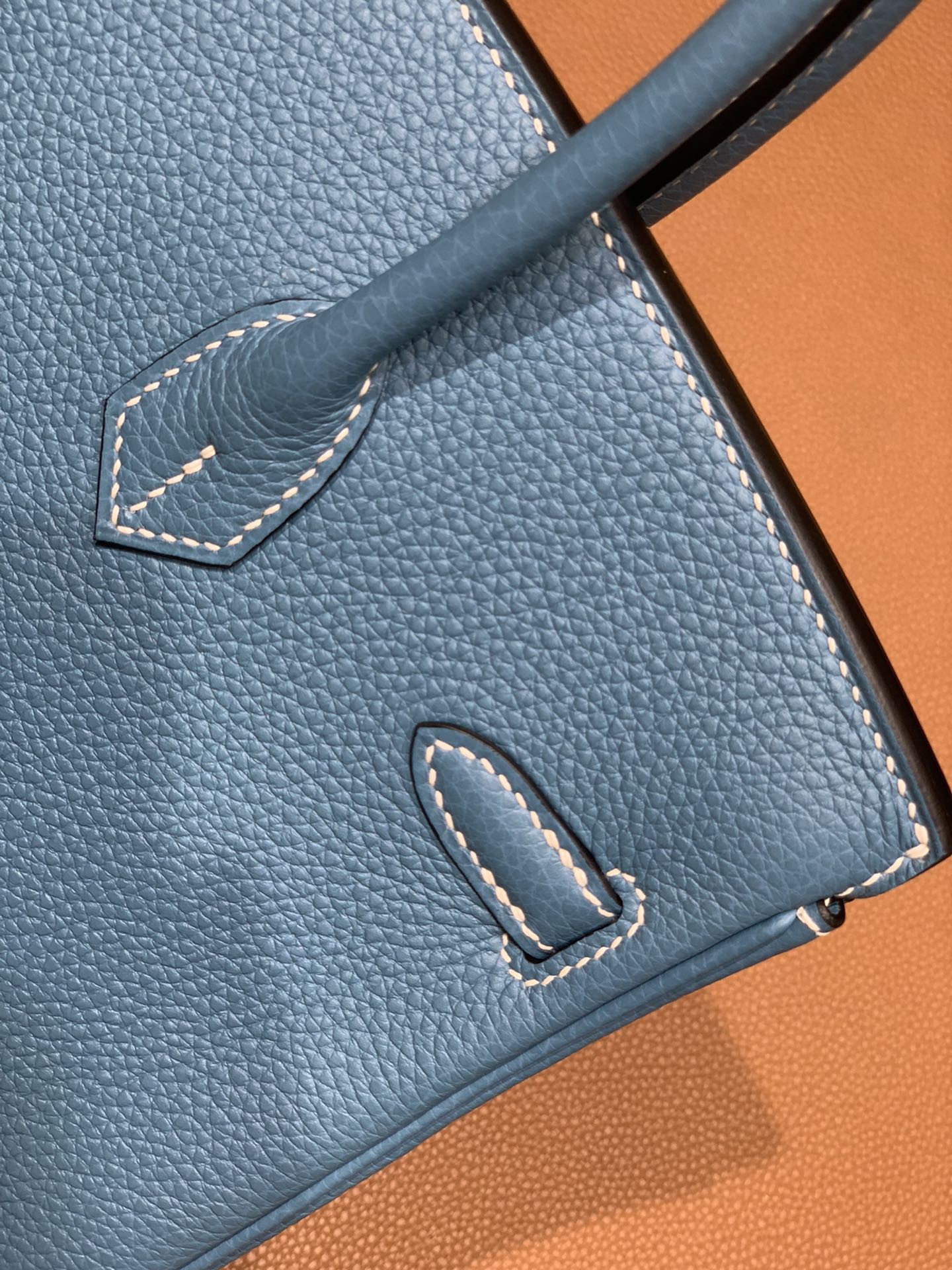 Hermès（爱马仕）Birkin 铂金包 Togo 牛仔蓝 金扣 25cm