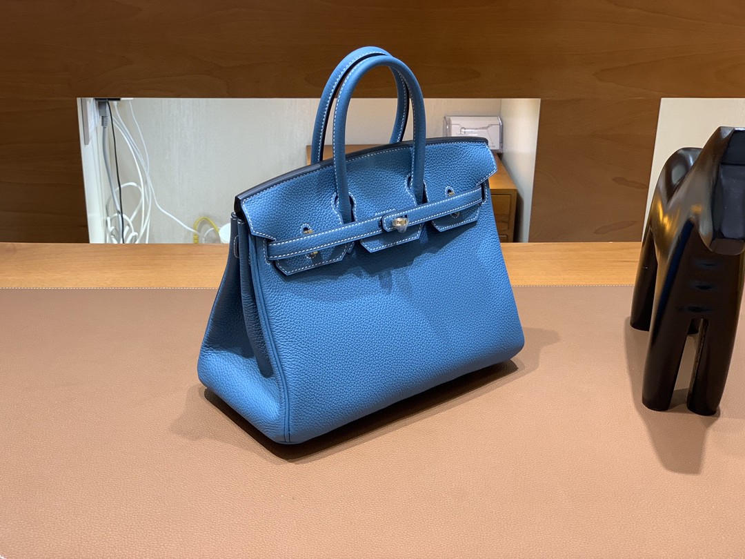 Hermès（爱马仕）Birkin 铂金包 Togo 牛仔蓝 金扣 25cm