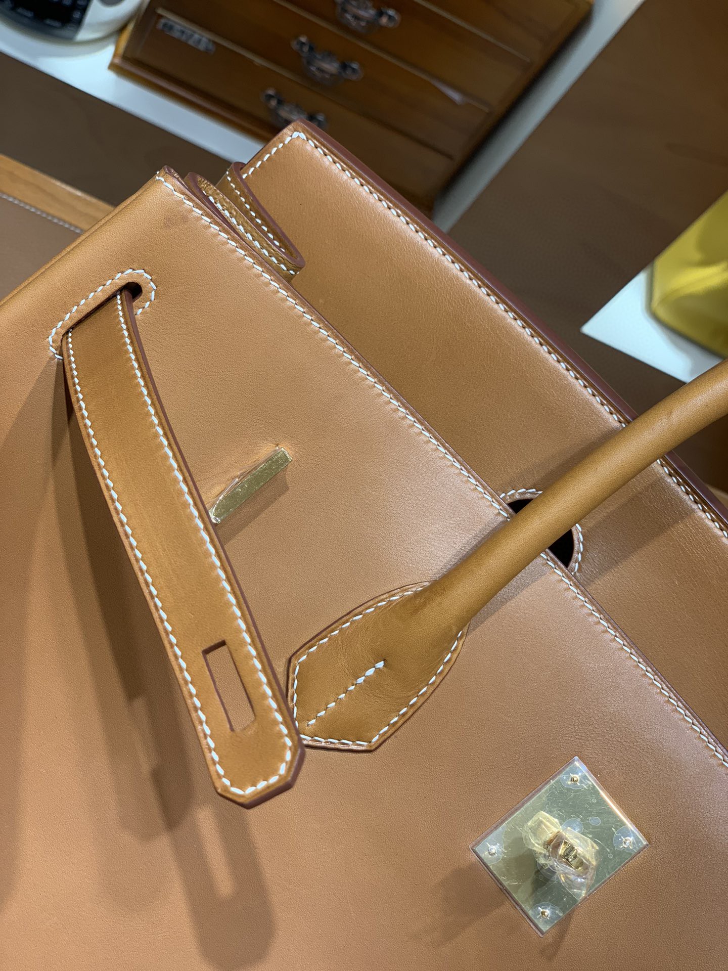 Hermès（爱马仕）Birkin 铂金包 马鞍皮 金棕色 金扣 40cm
