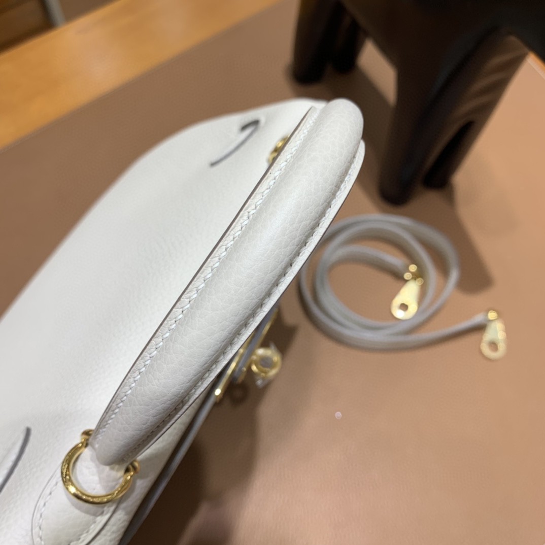 Hermès（爱马仕）Kelly 凯莉包 Togo CC10 奶昔白 金扣 25cm