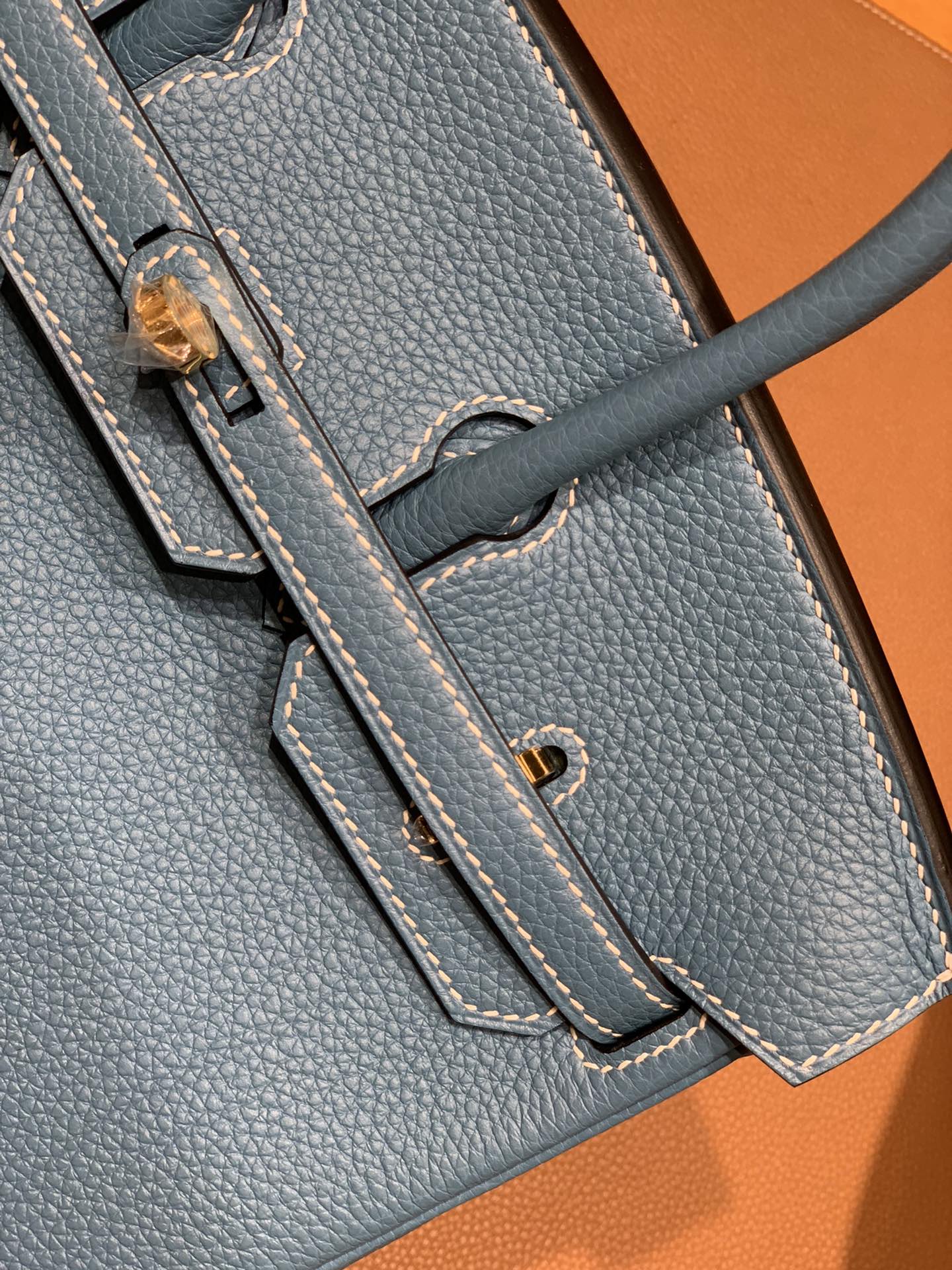 Hermès（爱马仕）Birkin 铂金包 Togo 牛仔蓝 金扣 25cm