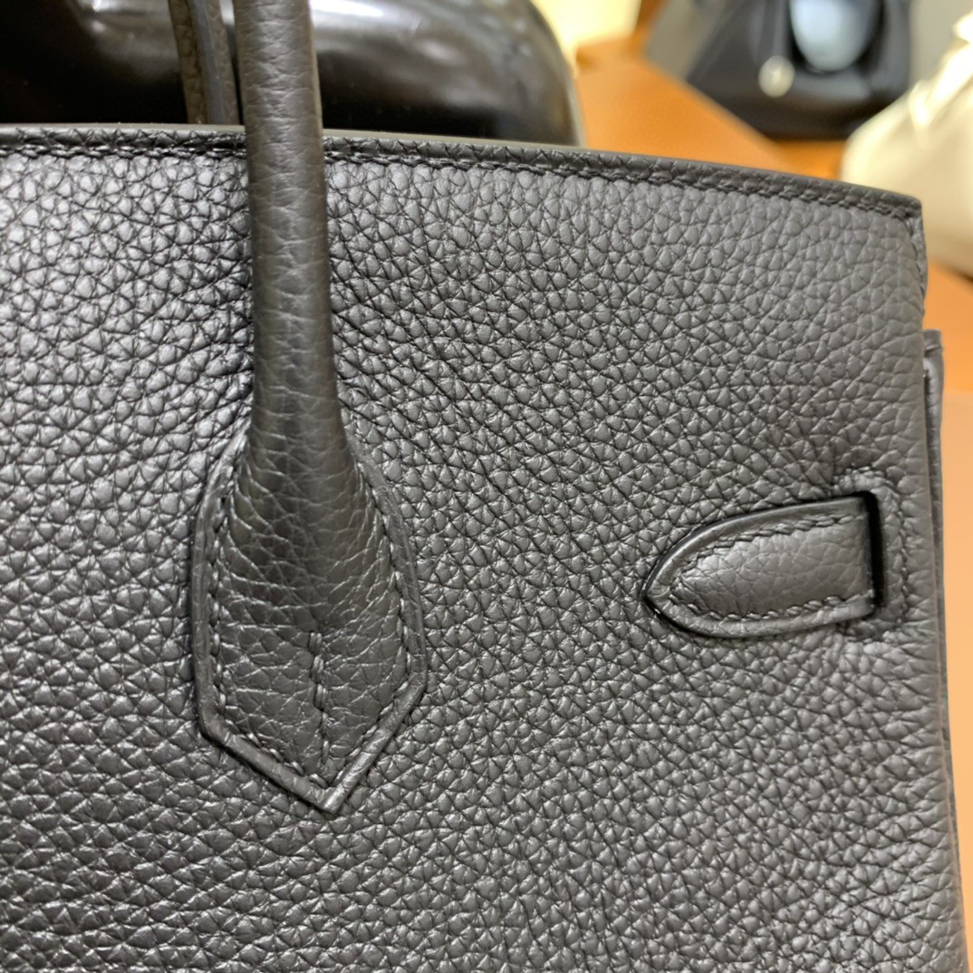 Hermès（爱马仕）Birkin 铂金包 Togo 黑色 银扣 25cm