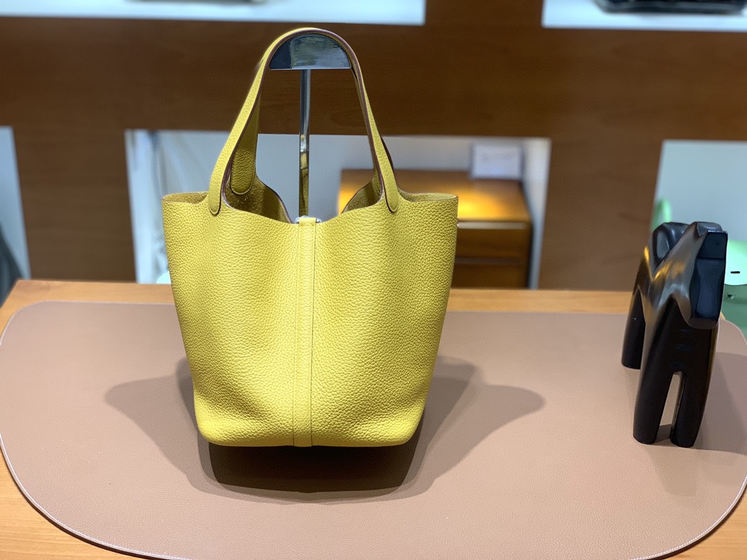 Hermès（爱马仕）Picotin 菜篮子 TC 9D 琥珀黄 银扣 22cm