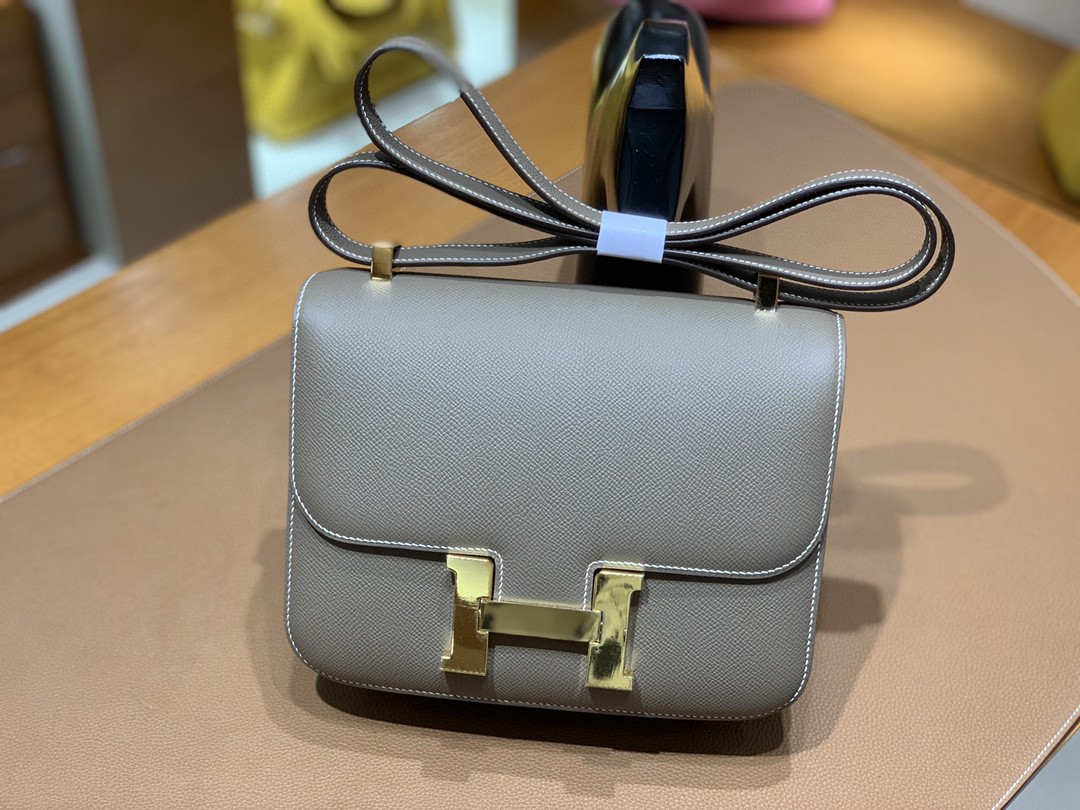 Hermès（爱马仕）Constance 康斯坦斯 Epsom 大象灰 金扣 23cm