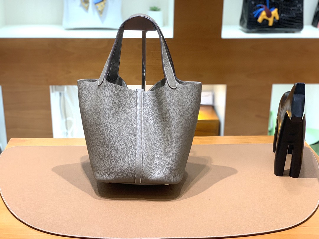Hermès（爱马仕）Picotin 菜篮子 TC 大象灰 银扣 22cm