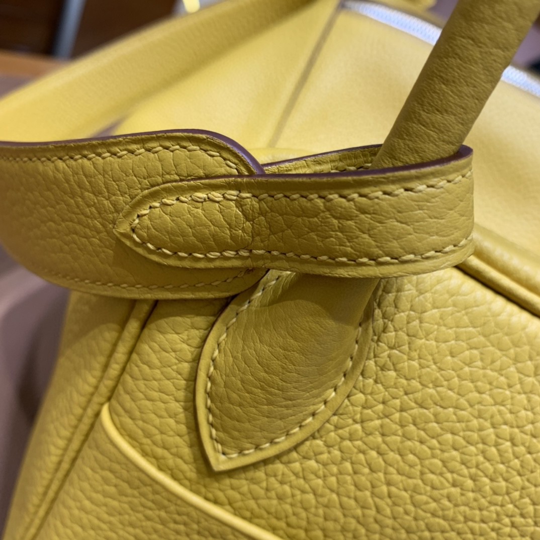 Hermès（爱马仕）Lindy 琳迪包 TC 琥珀黄 银扣 30cm