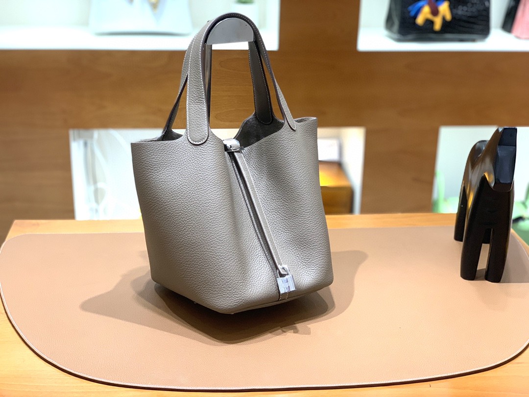 Hermès（爱马仕）Picotin 菜篮子 TC 大象灰 银扣 22cm