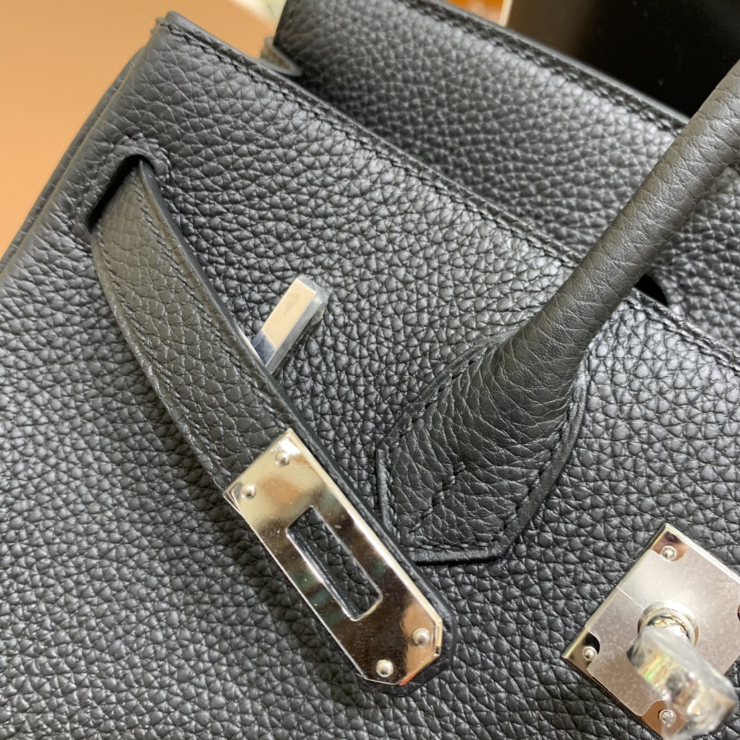 Hermès（爱马仕）Birkin 铂金包 Togo 黑色 银扣 25cm