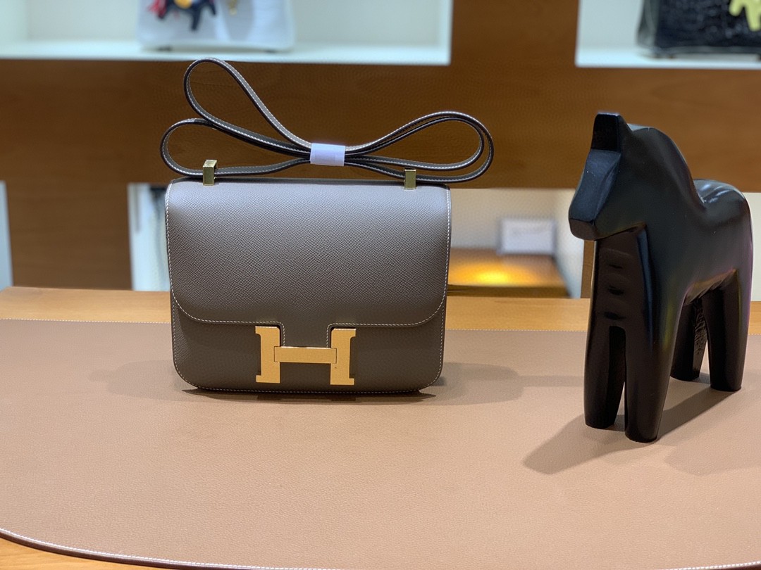 Hermès（爱马仕）Constance 康斯坦斯 Epsom 大象灰 金扣 23cm