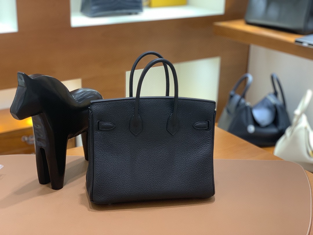Hermès（爱马仕）Birkin 铂金包 Togo 黑色 银扣 25cm
