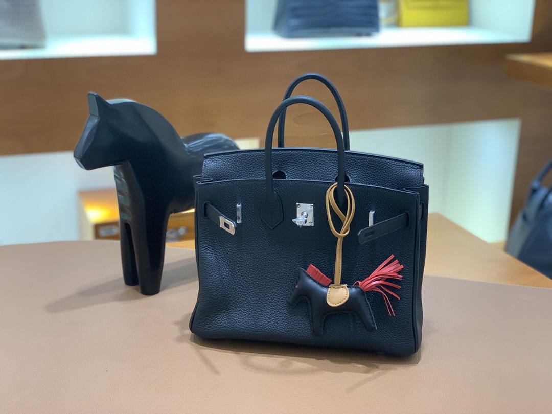 Hermès（爱马仕）Birkin 铂金包 Togo 黑色 银扣 25cm