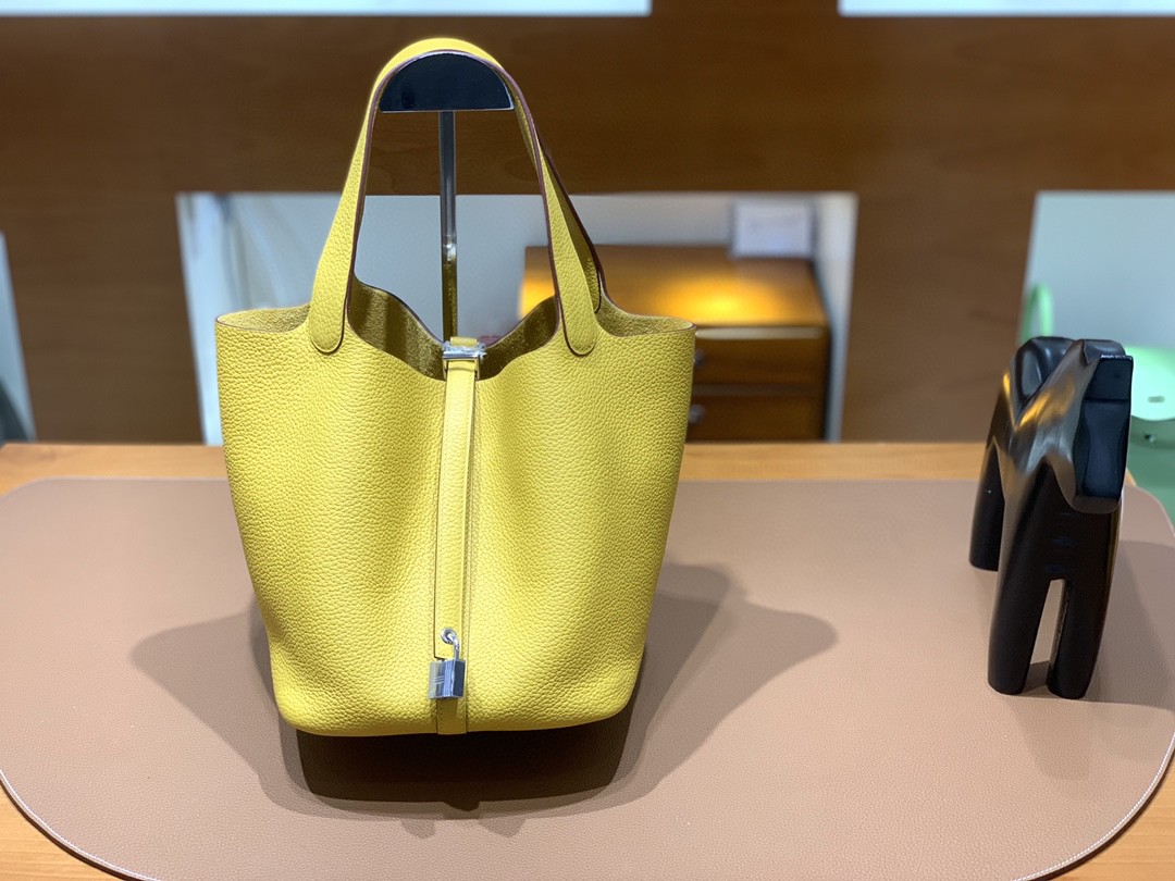 Hermès（爱马仕）Picotin 菜篮子 TC 9D 琥珀黄 银扣 22cm