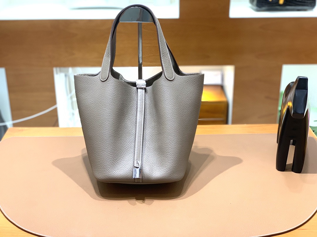 Hermès（爱马仕）Picotin 菜篮子 TC 大象灰 银扣 22cm
