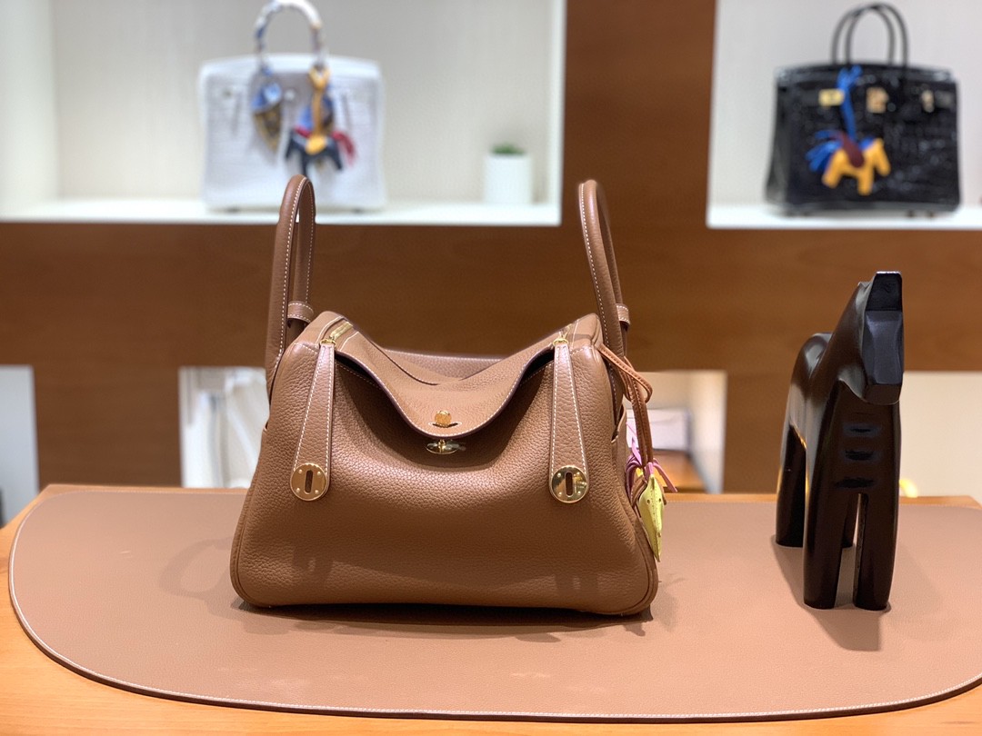 Hermès（爱马仕）Lindy 琳迪包 TC 金棕色 金扣 30cm