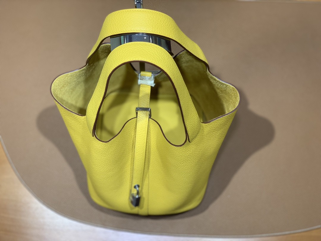 Hermès（爱马仕）Picotin 菜篮子 TC 9D 琥珀黄 银扣 22cm