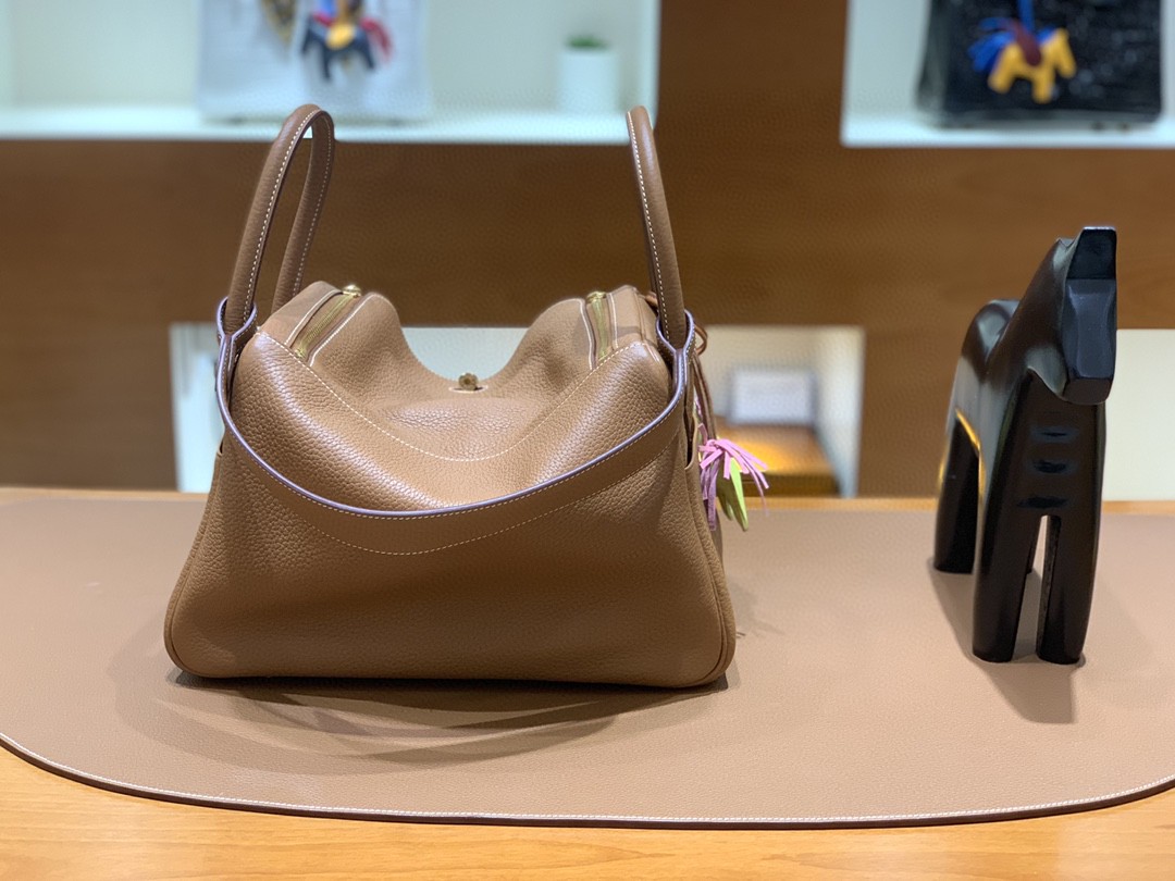 Hermès（爱马仕）Lindy 琳迪包 TC 金棕色 金扣 30cm