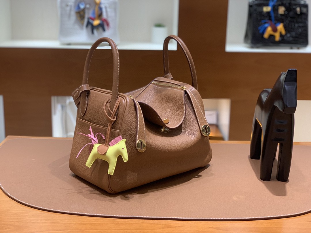 Hermès（爱马仕）Lindy 琳迪包 TC 金棕色 金扣 30cm