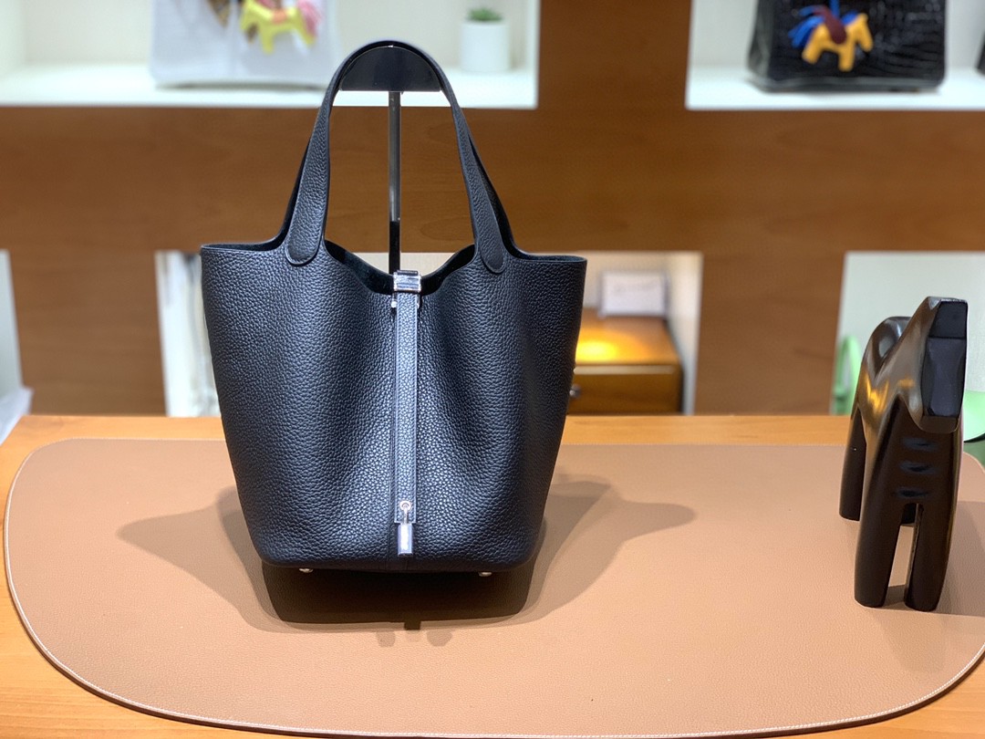 Hermès（爱马仕）Picotin 菜篮子 TC 黑色 银扣 22cm