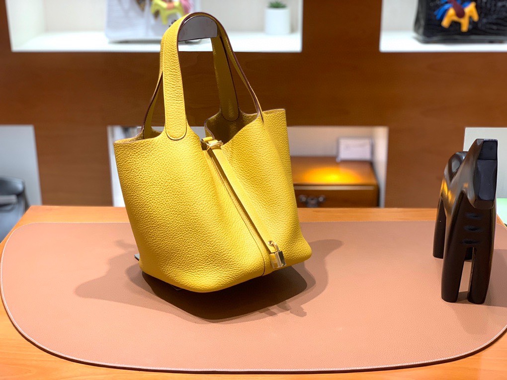 Hermès（爱马仕）Picotin 菜篮子 TC 9D 琥珀黄 金扣 22cm