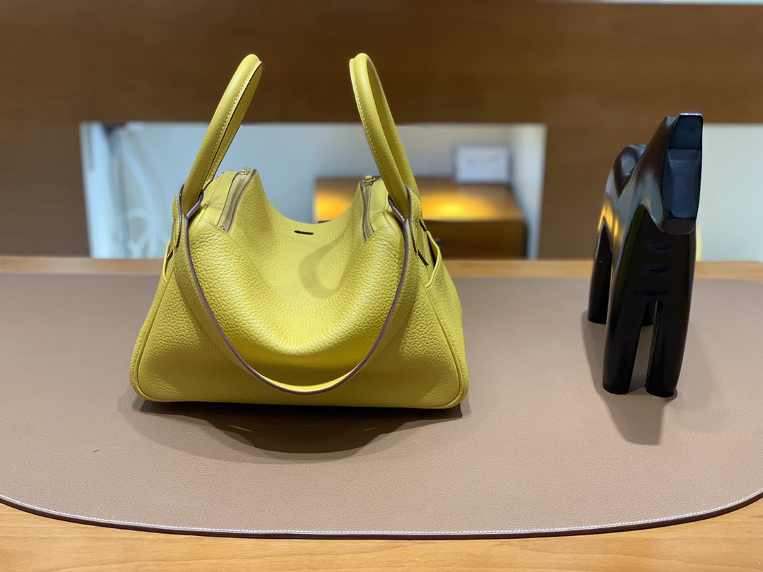 Hermès（爱马仕）Lindy 琳迪包 TC 琥珀黄 金扣 30cm