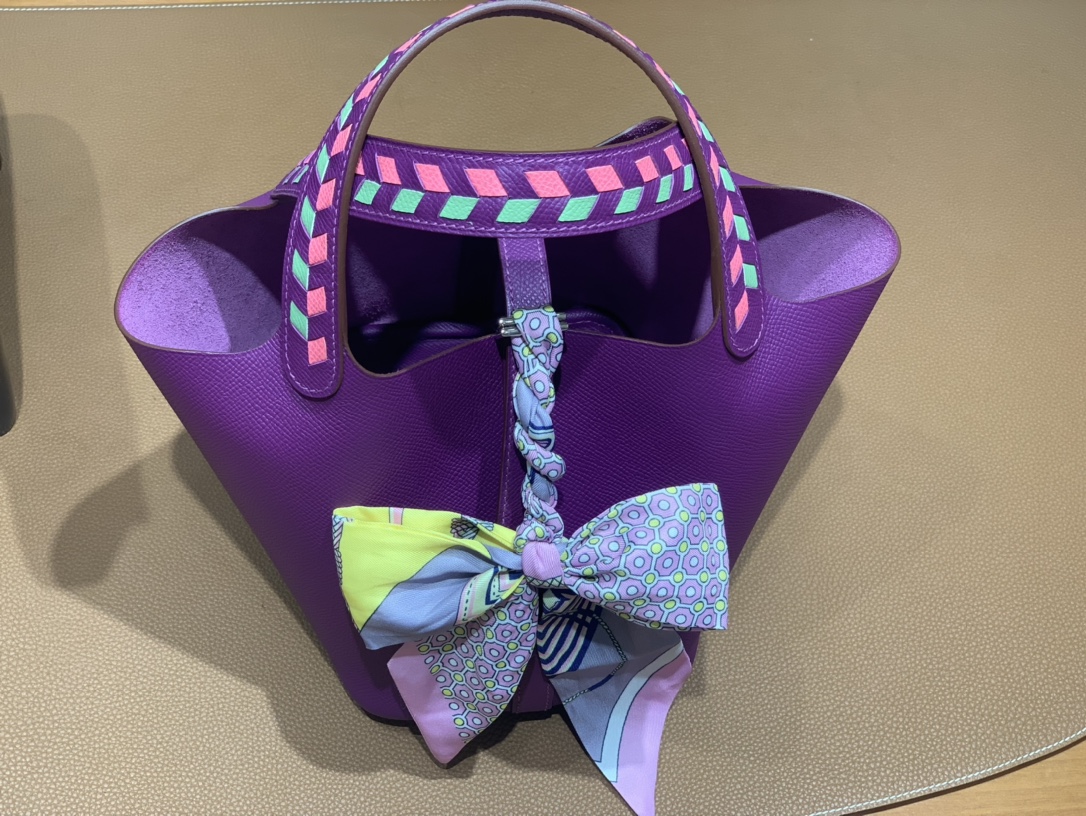 Hermès（爱马仕）Picotin 菜篮子 Epsom 海葵紫 银扣 18cm