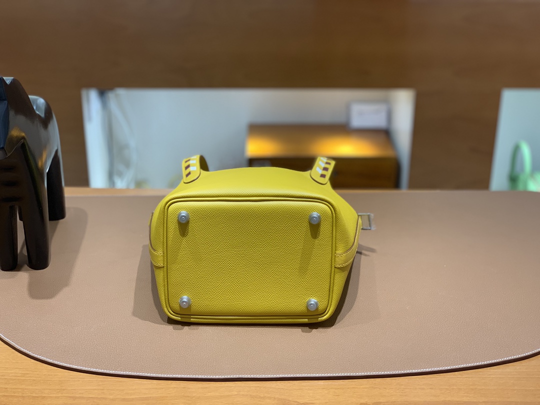 Hermès（爱马仕）Picotin 菜篮子 Epsom 9D 琥珀黄 银扣 18cm
