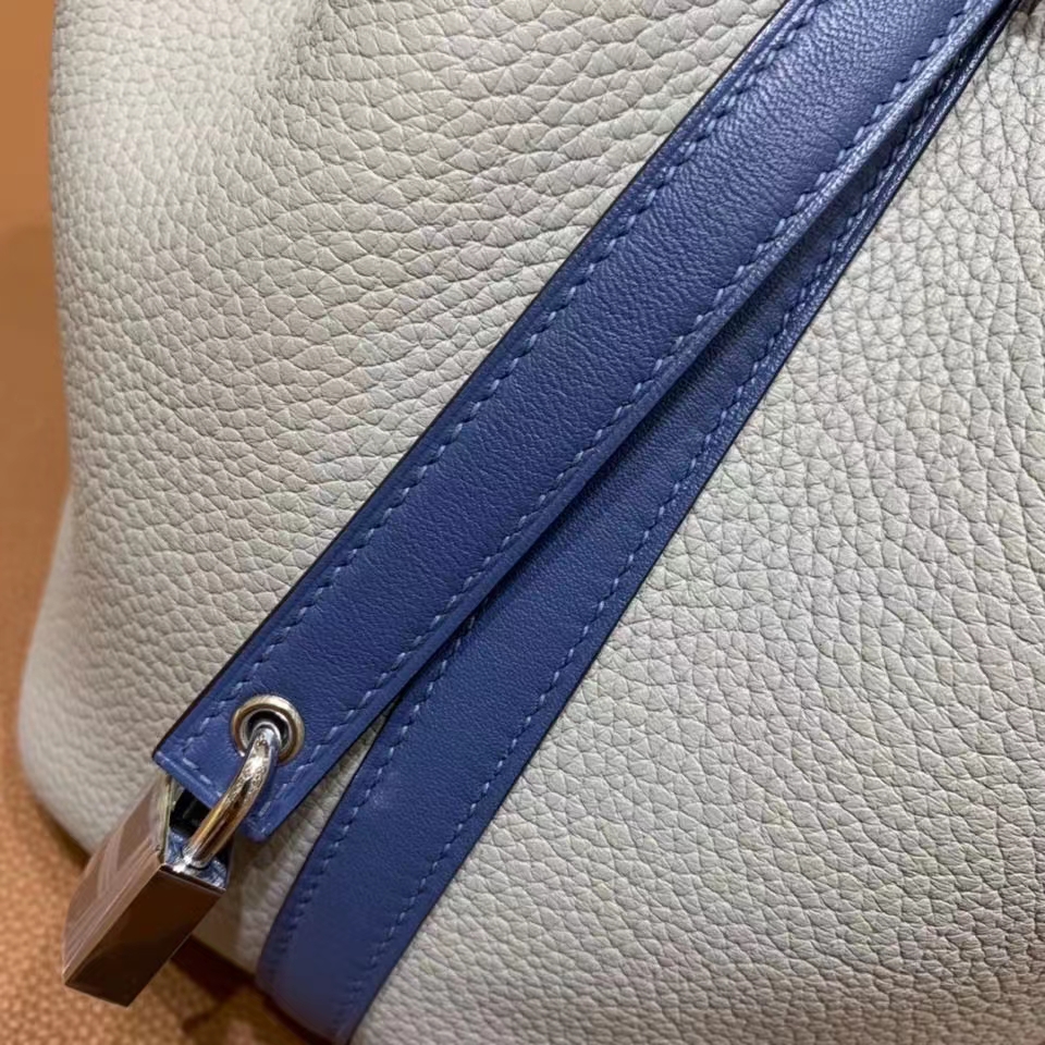 Hermès（爱马仕）Picotin 菜篮子 海鸥灰 拼 玛瑙蓝 TC 拼 swift 银扣 18cm