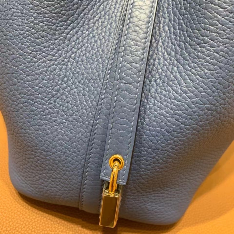 Hermès（爱马仕）Picotin 菜篮子 TC皮 玛瑙蓝 金扣 18cm