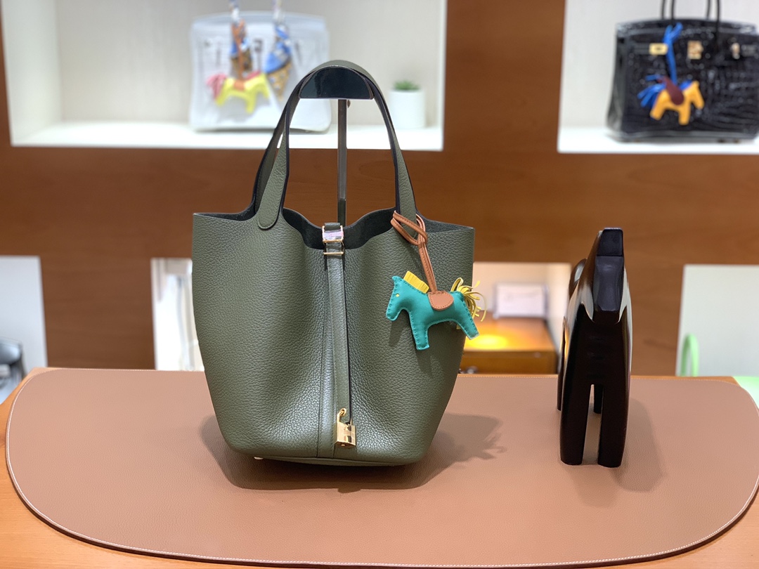 Hermès（爱马仕）Picotin 菜篮子 TC 丛林绿 金扣 22cm